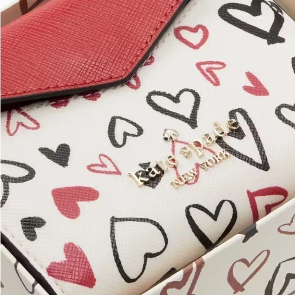 🆕kate spade Staci Scribble Heart Boxed Wallet Card Set $239::NWT::